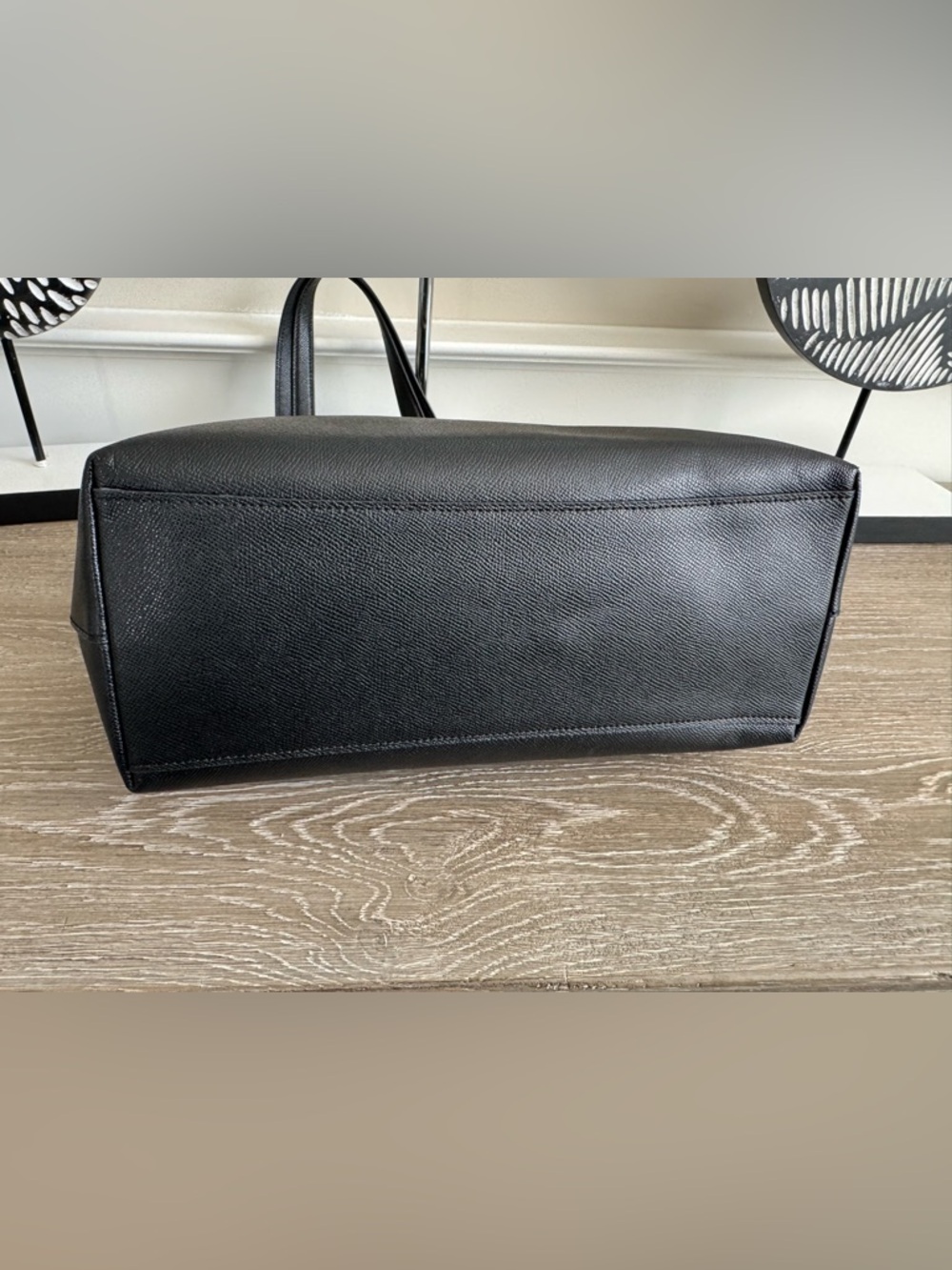 Coach Cross-Grain Gallery Black Pebbled Leather Tote with Matching Wallet - Picture 10 of 16